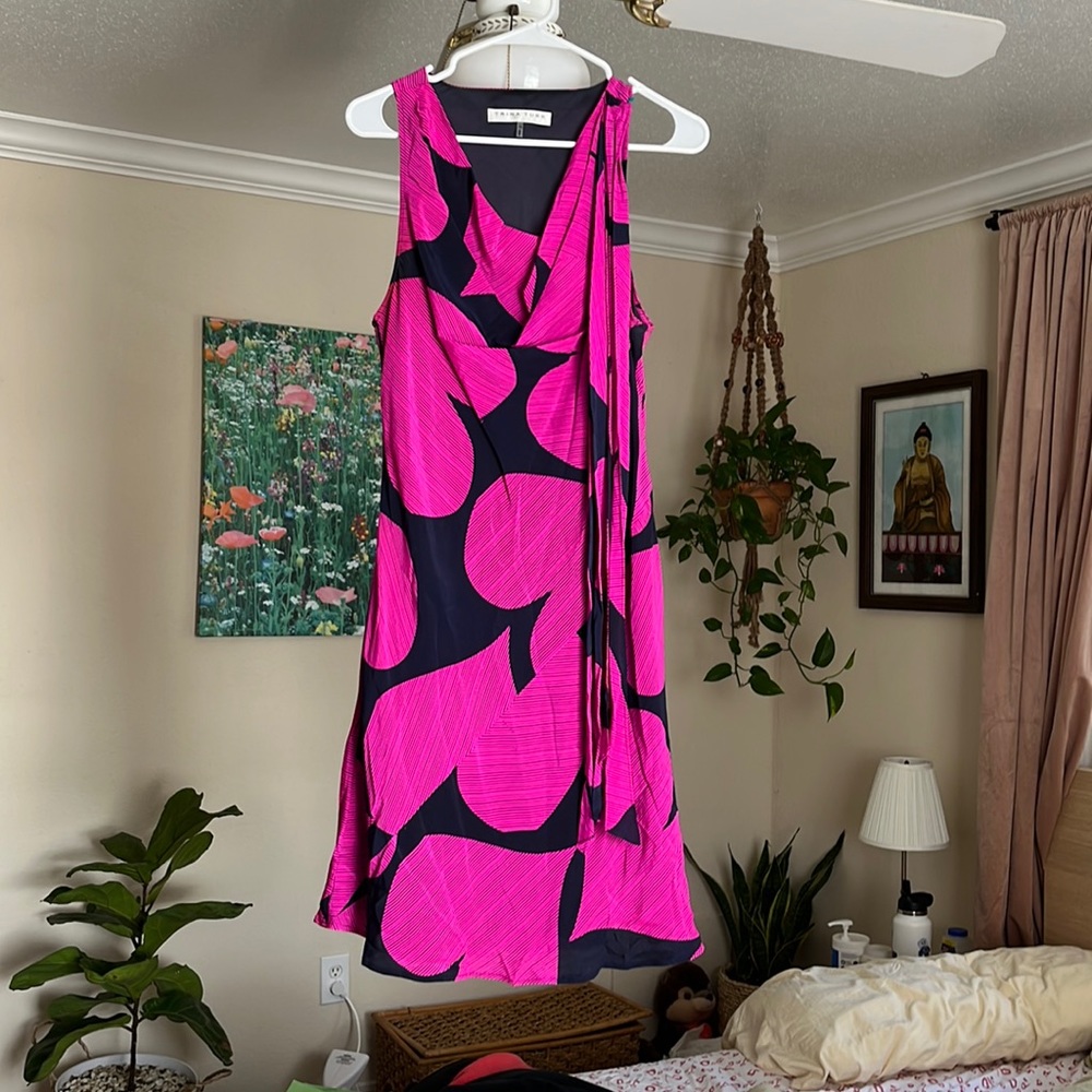 Pink and black heart pattern Trina Turk dress